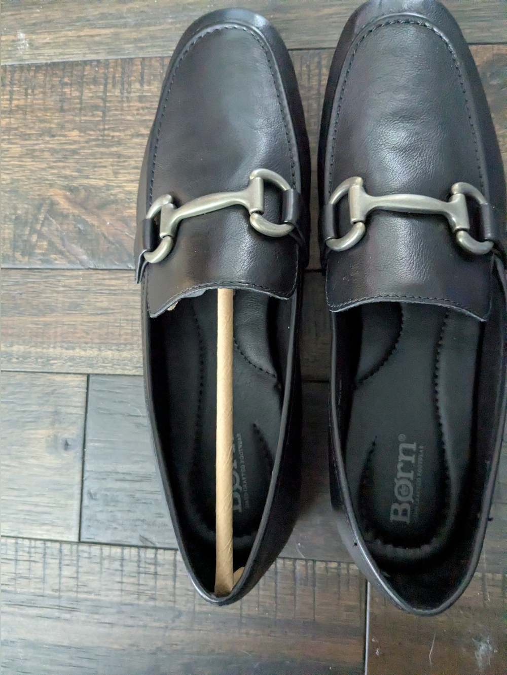 Born Women's Black Leather Bit Loafers
